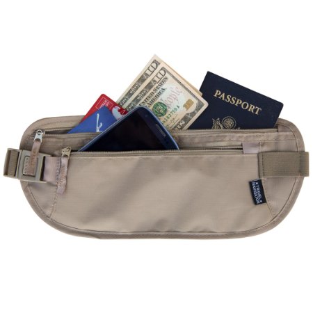 Hidden Money Belt Passport Holder and Travel Wallet with RFID Blocking, Best Undercover Money Belt for Men & Women