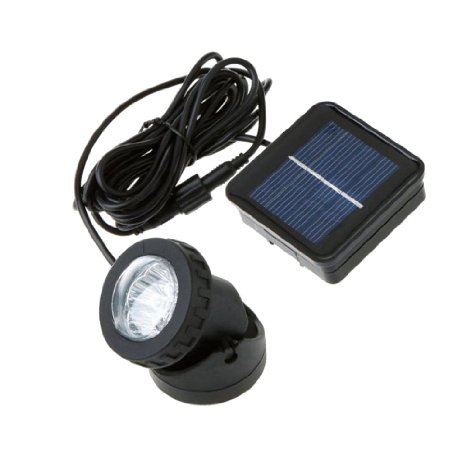 Hausbell Weatherproof Outdoor Solar Powered 6 LEDs Spotlight For Pool Use Outdoor Garden Pool Pond Black