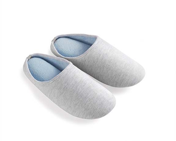 ZENS Knitted Cotton Linen Home Slippers, Ultra Lightweight Indoor Flat Closed Toe With Anti-Slip Suede Sole, Soft Cozy & Washable…