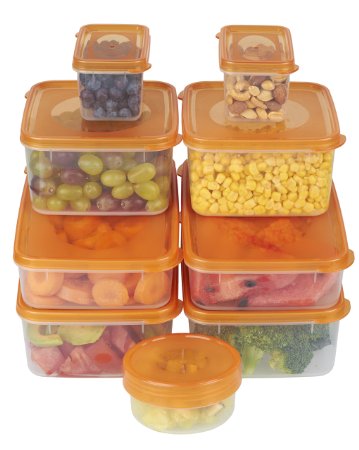 hölm Food Storage Containers With Lids (Orange) - Great For Baby Food Storage, Gourmet Food Storage, Square Storage Containers (comparable With Tupperware Or Ziploc Storage Set)