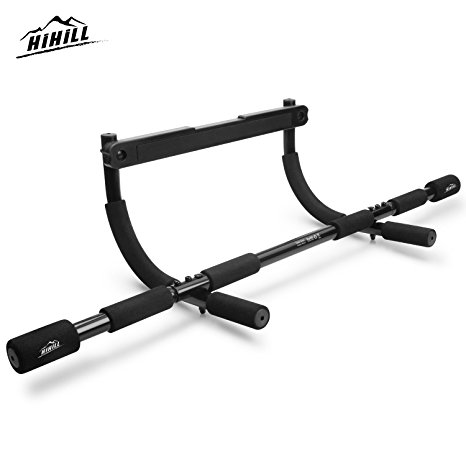 Door Gym HiHill Doorway Pull Up Bar Portable Tough Steel Construction Train Upper Body and Core Work Out at Home(IRG-01)