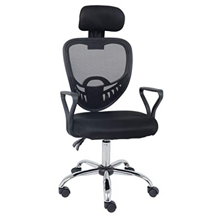 Wahson Home Executive Office Chair – Improves Posture, Adjustable Height, Tilt, Lumbar and Head Support – Breathable Mesh Fabric Task Chair