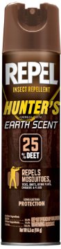 REPEL Hunter's Earth Scent 25-Percent DEET Formula Aerosol Spray, 6.5-Ounce