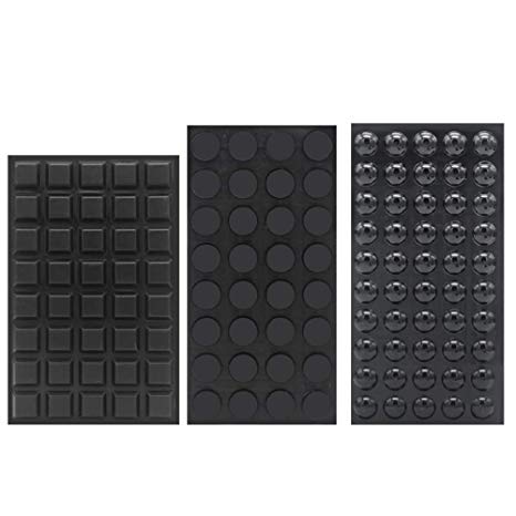 Shintop 204 Pieces Furniture Bumpers, Black Adhesive Bumper Pads Noise Dampening for Doors Cabinets Drawers (3 Sizes)