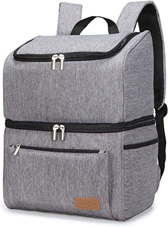 Lifewit Sac de Pique-Nique Sac à Dos Isotherme à Glacière Cooler Backpack Bag, Sac Isotherme Portable pour Déjeuner Plage Pique-Nique Camping BBQ (18L Gris)