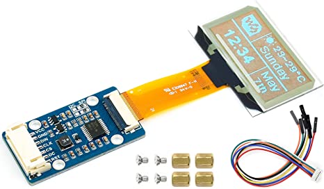 1.51inch Transparent OLED with Expansion Board,for Raspberry Pi/Arduino/STM32,128x64 Resolution Light Blue Color Display,Full Viewing Angle, SPI/I2C Interfaces, Embedded Independent Driver Chip