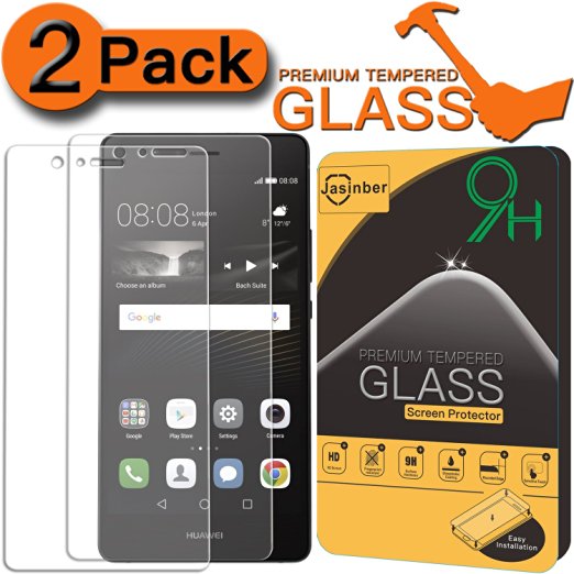 [2-Pack] Huawei P9 Lite Screen Protector, Jasinber [Tempered Glass] Screen Protector for Huawei P9 Lite with 9H Hardness/Anti-Scratch/Anti-Fingerprint/Bubble Free