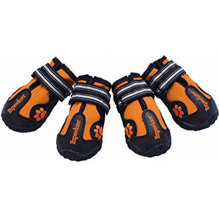 Waterproof Dog Boots with Reflective Velcro and Anti-Slip Sole for Medium to Large Dogs