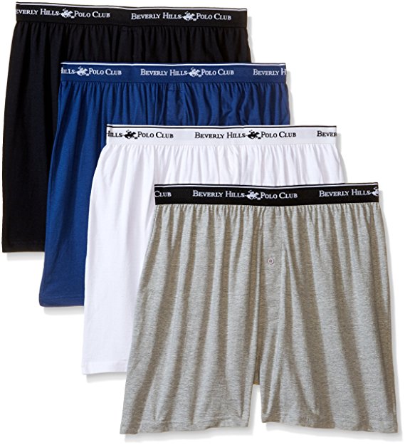 Beverly Hills Polo Club Men's 4 Pack Knit Boxer