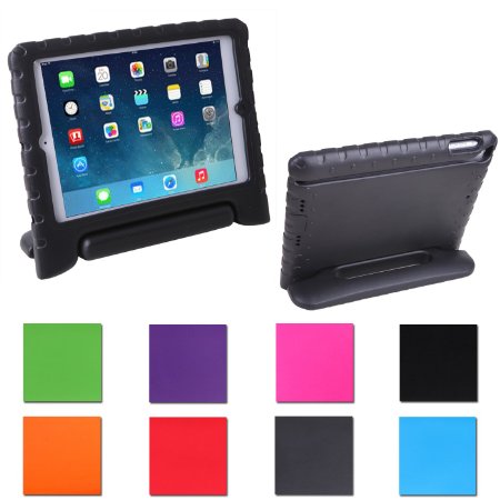 HDE iPad Air 1 Case for Kids Bumper Cover Shockproof Protection Handle Stand for iPad 5 (Black)