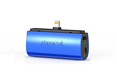 PhoneSuit PS-MICRO2C-BLU Flex Micro 2600 mAh Battery Pack for iPhone 5 - Retail Packaging - Blue