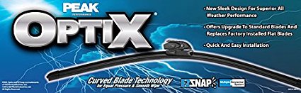 Peak OFV161 Optix Curved Frameless Windshield Wiper Blade, 16"- EZ Snap Installation - Pack of 1