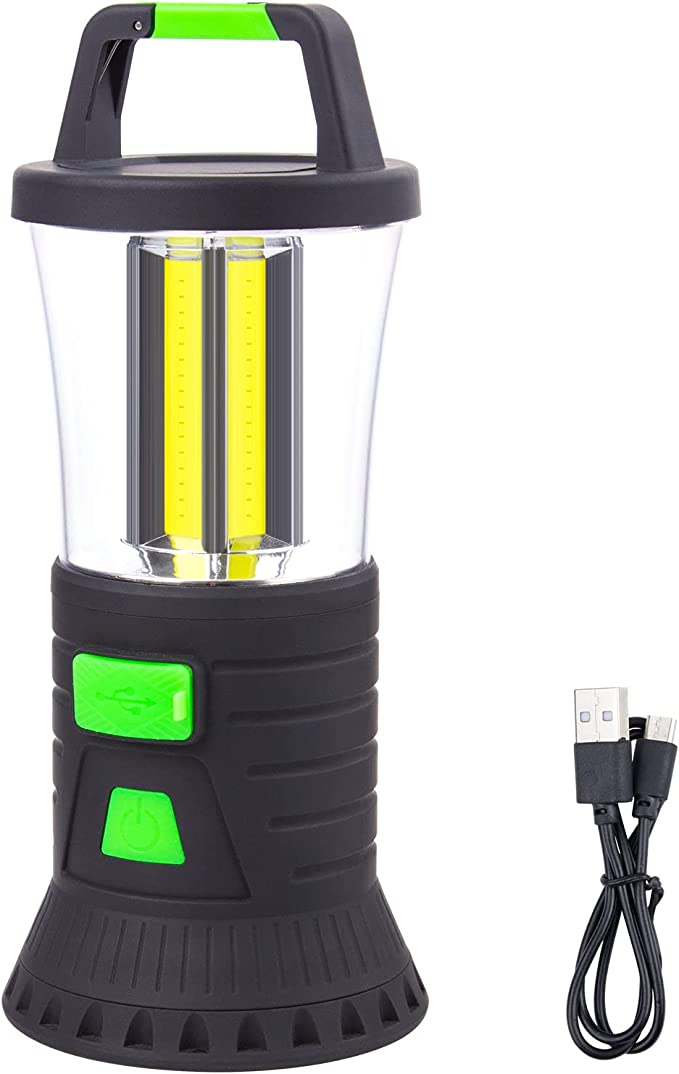 TANSOREN USB Rechargeable Brightest COB LED Camping Lantern, Charging for Device, Waterproof Emergency Flashlight LED Light