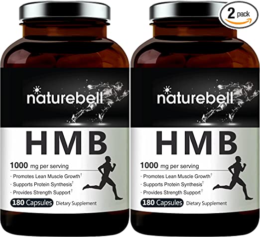 NatureBell 2 Pack HMB Capsules (Beta-Hydroxy Beta-Methylbutyrate), 1000mg Per Serving, 360 Counts, Supports Lean Muscle Mass, Premium HMB Supplements, Non-GMO