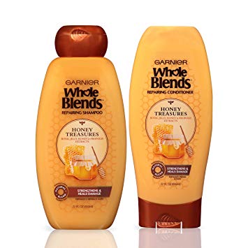 Garnier Hair Care Whole Blends Honey Treasures Repairing Shampoo and Conditioner, For Damaged Hair 44 Fl Oz