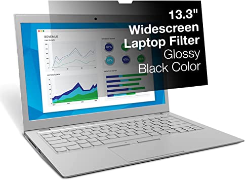 3M Privacy Filter. 13.3 inch Black Privacy Screen. Widescreen 16:9 anti-glare laptop privacy filter. Protect your data from visual hacking.