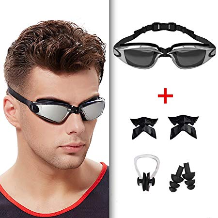 Fullsexy Swim Goggles - Professional Anti Fog No Leaking UV Protection Wide View Swiming Goggles For Women Men Youth Kids
