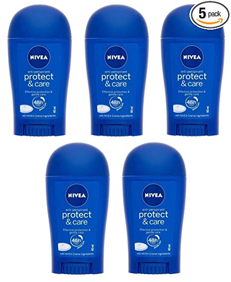 5x Nivea Protect & Care Anti-perspirant Deodorant Solid Stick for Women 5x40ml (Pack of 5)