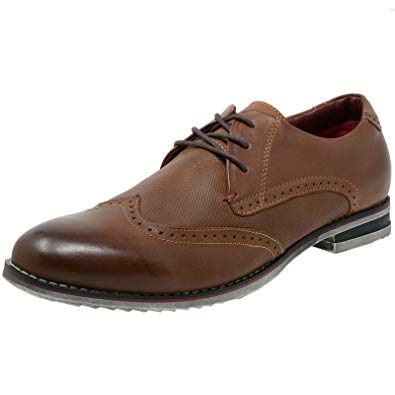 alpine swiss Double Diamond Men’s Oxfords Genuine Leather Wingtip Dress Shoes