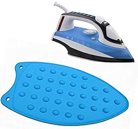 Bringsine Silicone Iron Rest Pad for Ironing Board Hot Resistant Mat(Blue)