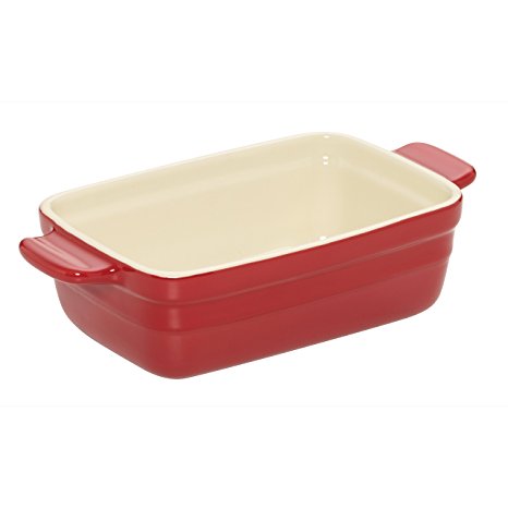 Baker's Advantage Ceramic Loaf Pan, 9-by-5-Inch, Red