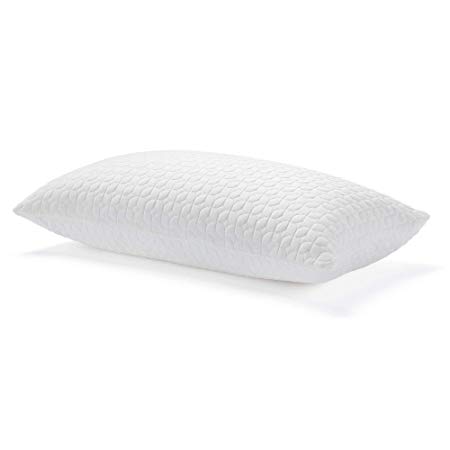 LUCID Shredded Memory Foam Hybrid Pillow – Removable Zippered Customizable Loft – Rayon from Bamboo Washable Cover – Side, Back, and Stomach Sleepers, King, White