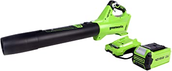 Greenworks 40V Axial Blower (120 MPH / 450 CFM), 4Ah USB Battery (USB Hub) and Charger Included BL40B411