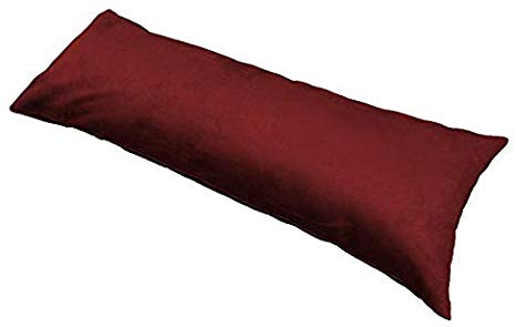 MoonRest Classic Microsuede Body Pillow Pillowcase - Ultra-Soft Plush - Hidden Zipper 20 X 54 Inch - Burgundy