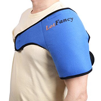 Shoulder Ice Pack Wrap by LotFancy - Ideal Hot Cold Therapy for Injuries/Sprains Sore /Muscle and Joint Pain, FDA Approved (Medium 8.8 x 5 inches)