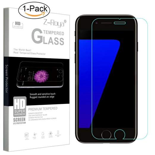 iPhone 7 Plus Screen Protector Glass, Z-Roya 1 Pack Tempered Glass Screen Protector For Apple iPhone 7 Plus 5.5 inch [3D Touch Compatible] 0.2mm Screen Protection Case Fit 99% Touch Accurate - Clear