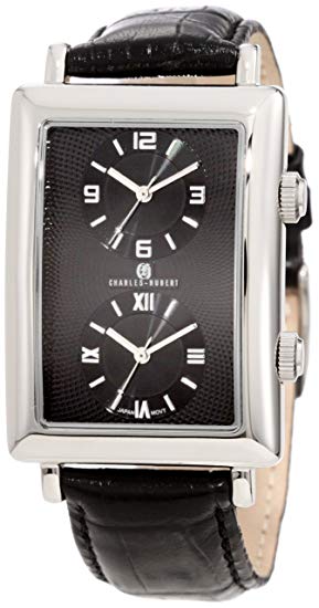 Charles-Hubert, Paris Men's 3854-B Premium Collection Stainless Steel Dual-Time Watch