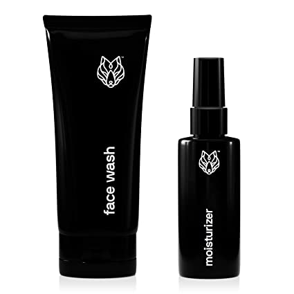 Black Wolf Nation Face Wash and Moisturizer for Oily Skin - Deep Clean with Our Activated Charcoal Face Wash and the Black Wolf Oil-Free Moisturizing Gel - Sulfate, Paraben and Cruelty Free