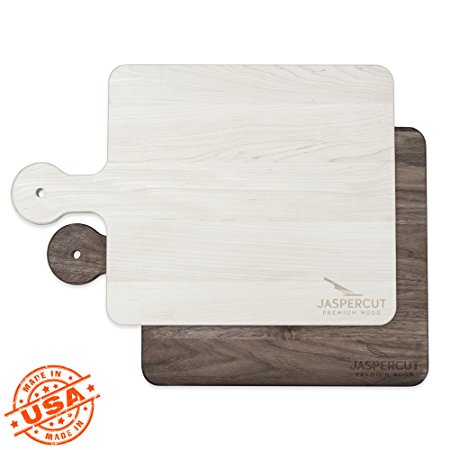 Jaspercut Organic Cutting Board With Handle, 100% Natural, 16x10 inch, Maple