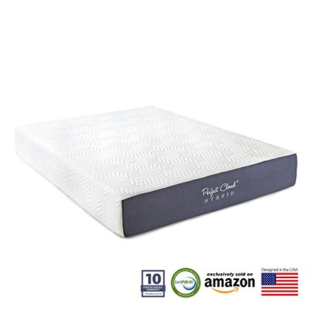 Perfect Cloud Hybrid 11-Inch Mattress (Twin) - Experience The Soft Touch of Memory Foam With The Comforting Support Of A Spring Mattress. NEW 2017 MODEL