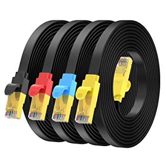 Cat 8 Ethernet Cable 3 ft, 4 Packs, High Speed Solid RJ45 Patch Cord, Gold Plated Cat8 LAN 40Gbps 2000Mhz Network, Indoor, Outdoor & Weatherproof S/FTP UV ResistantComputer Cable for Modem, Router