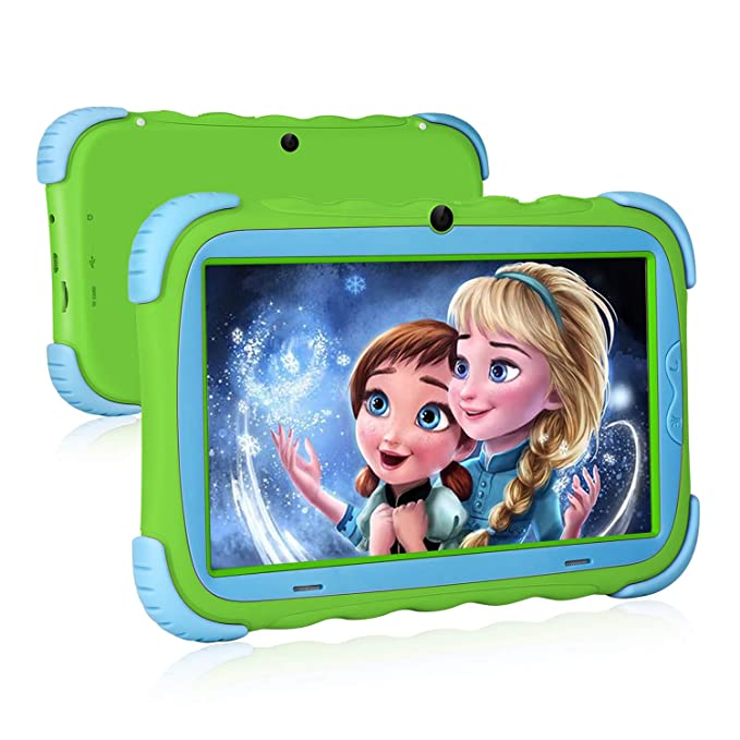 iRULU Kids Tablet,7 inch IPS HD Display,Dual Camera,Bluetooth,Parental Control,Kids-Proof,16GB WiFi Android 9.0 Tablet,Green