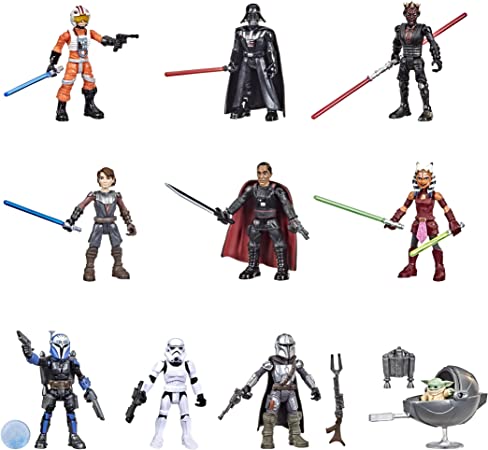 Star Wars Toys Mission Fleet 2.5-Inch-Scale Action Figure 10-Pack, 19 Accessories, with Darth Vader, Luke Skywalker and Grogu, Ages 4 and Up (Amazon Exclusive)