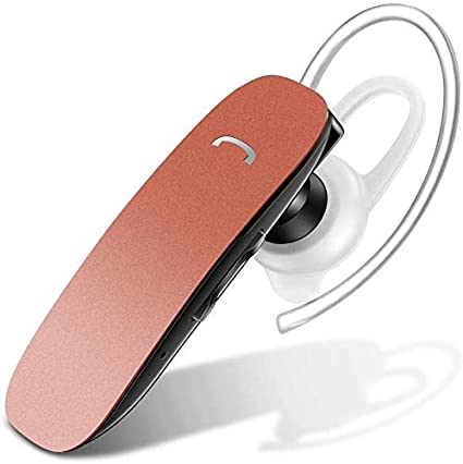 Bluetooth Earpiece for Cell Phone - Voice Command Bluetooth Headset Wireless Earbuds for iPhone Samsung Android - Hands Free Bluetooth Headset with Noise Cancellation Mic - Rose Gold