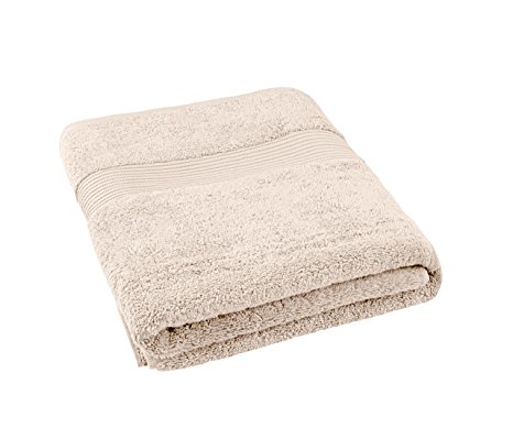 Bliss Luxury Combed Cotton Bath Towel - 34” x 56” Extra Large Premium Quality Bath Sheet - 650 GSM - Soft, Absorbent - Biscuit