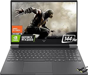 HP 2023 Gaming Laptop Victus, 15.6" FHD IPS 144Hz, 6-Core Ryzen 5 7535HS (Beats i7-11800H), GeForce RTX 2050 4GB GDDR6 Graphic, Backlit KB, B&O, Bluetooth 5.3, Windows 11 Home(32GB|1TB SSD)