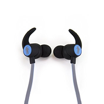 FRESHeTECH Bluetooth Magnetized Earbuds In- Ear Sport Noise Cancelling Sweatproof Wireless Headphones with Microphone for Gym and Working Out - iPads, Samsung Phones, Blue/Grey
