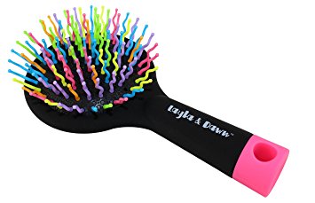 Detangling Hair Brush with Mirror- Detangle your Hair Smoothly- For Wet Or Dry Hair- Kids or Adults