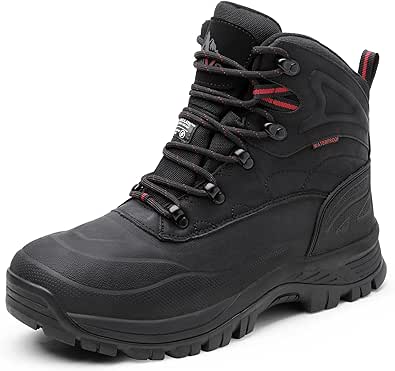 NORTIV 8 Men's Insulated Waterproof Construction Hiking Winter Snow Boots