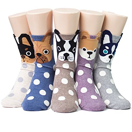 Socksense Hello Puppy Dogs Women's Socks 5pairs(5color)=1pack Made in Korea
