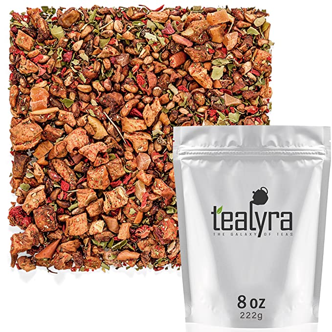 Tealyra - Pomegranate Raspberry - Fruity Herabl Loose Leaf Tea - Vitamins and Antioxidants Rich - Hot and Iced Tea - All Natural - Caffeine-Free - 222g (8-ounce)