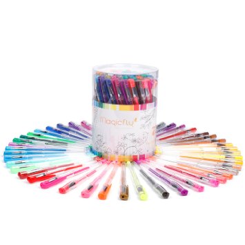 Magicfly 72 Colors Magic Gel Pen Set, Fine Point Assorted Color Pen ,Including Glitter, Metalic, Neon, Pastel, Classic, Great for Sketching , Drawing, Etc