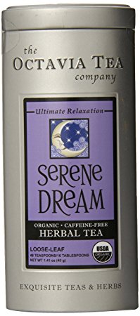 Octavia Tea Serene Dream (Organic, Caffeine-Free Herbal Tea) Loose Tea, 1.41-Ounce Tin
