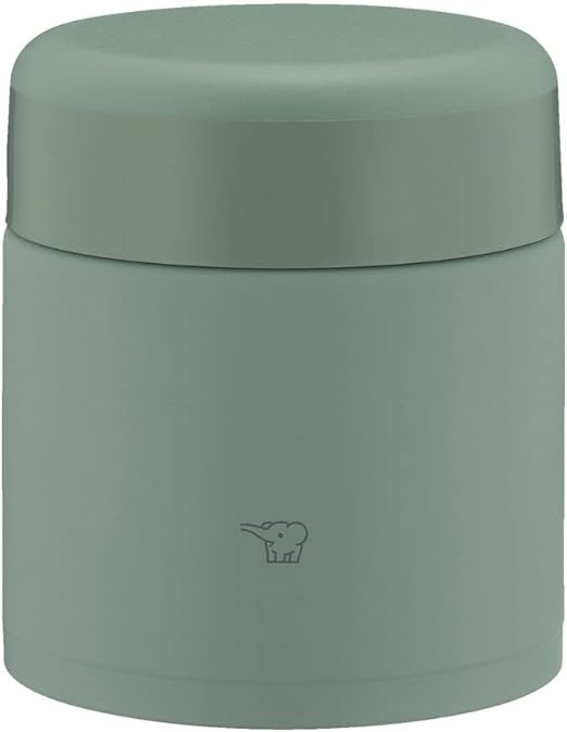 ZOJIRUSHI 象印マホービン ステンレス保温スープジャー ランチジャー シームレスせん 300ml マットグリーン ふたとパッキンが一体化 お手入れ簡単 洗う点数3点のみ SW-KA30-GM