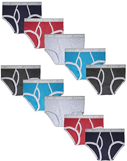 U.S. Polo Assn. Boys' Cotton Underwear Briefs (10 Pack)