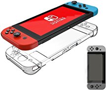 （2Pack)Switch Case for Nintendo with Screen Protector by GULAKI,Switch Crystal Anti-Scratch Case Tempered Glass for Nintendo DS